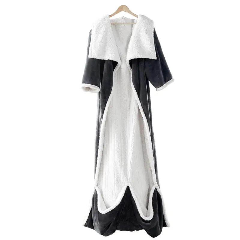 Soft Fleece Heated Flannel Robe Shawl Wrap - 220 GSM, 52X72 in Electric Home Appliance, Soft and Warm, Feel Cosy, Clean and Cozy, Cozy Style, Foot Pockets, Sleeves, 7 Heat Levels, Auto Shut-Off, Heat Insulating, Machine Washable, Father'S Day Gift
