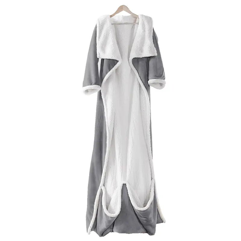 Soft Fleece Heated Flannel Robe Shawl Wrap - 220 GSM, 52X72 in Electric Home Appliance, Soft and Warm, Feel Cosy, Clean and Cozy, Cozy Style, Foot Pockets, Sleeves, 7 Heat Levels, Auto Shut-Off, Heat Insulating, Machine Washable, Father'S Day Gift