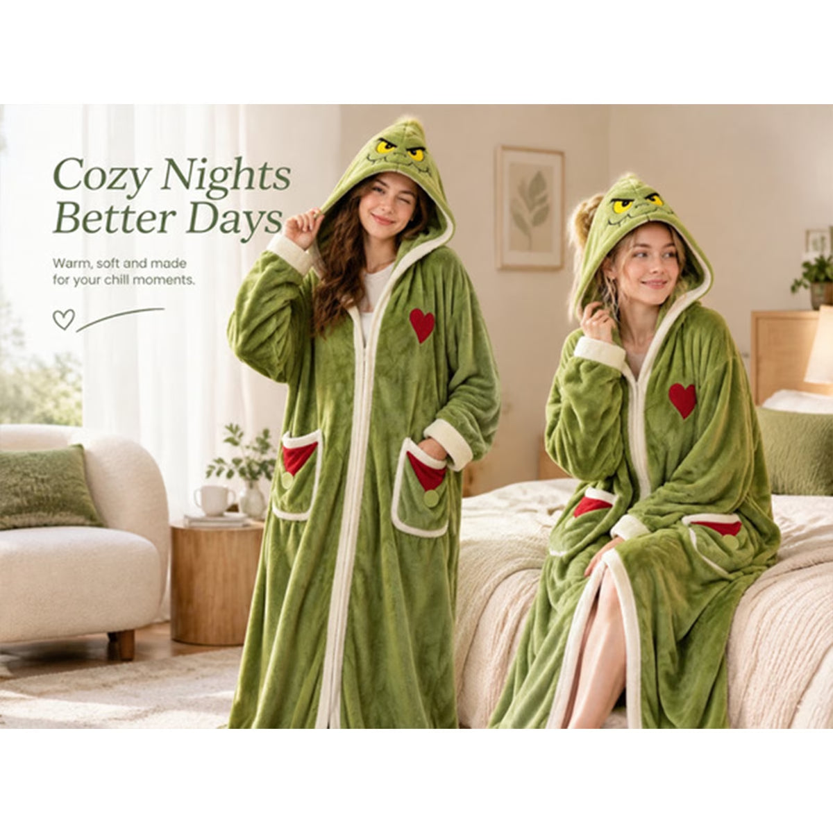 Women'S Wearable Heated Blanket with Foot Pockets, Soft Christmas Hooded Fleece Robe with Belt, Electric Heated Bathrobe with Multiple Heat